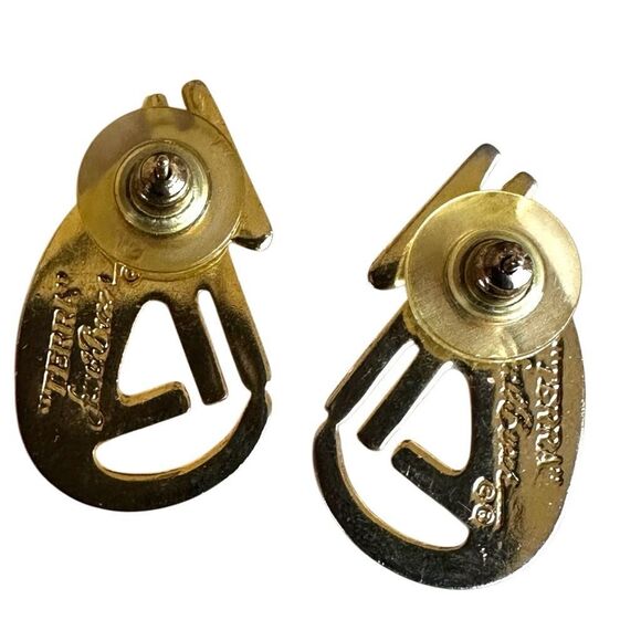 🐾 Vintage Laurel Burch "Terra" Red Enamel Dog Earrings - Picture 8 of 8